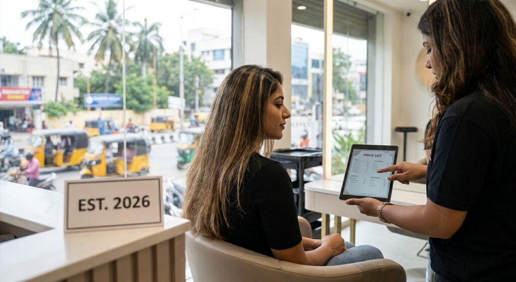 How much does hair colouring cost in Chennai in 2026?